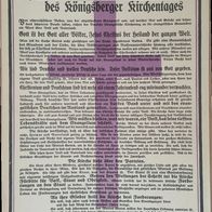 Plakat um 1928 Vaterländische Kundgebung des Königsberger Kirchentages.