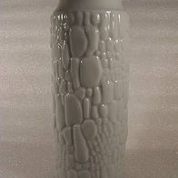 Weiße, zylindrische Porzellanvase mit Krokodilhautreliefstruktur, Kaiser Porzellan