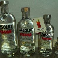 Absolut Vodka Peppar Family 50ml 500ml 750ml 1000ml mit Tag