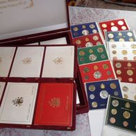 Vatikan 1979 - 2005 KMS alle Münzsätze mit Papst Joh. Paul II. in Schatulle