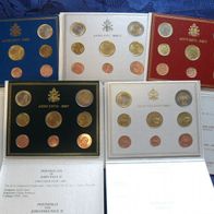 Vatikan 2002 - 2005 KMS mit Sede Vacant * alle Euro Münzsätze mit Papst Joh. Paul II.