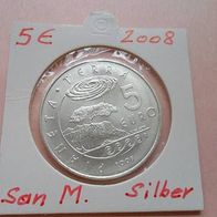 San Marino 2008 5 Euro Planet Erde Silber * *