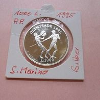 San Marino 1995 1000 Lire PP Silber