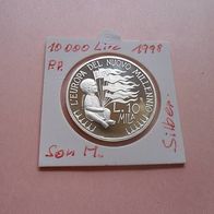 San Marino 1998 10 000 Lire PP Silber - Kind * *