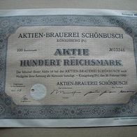 Aktien-Brauerei Schönbusch Königsberg 100 RM 1942