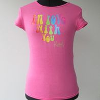 T-Shirt "Miss Teens" Gr 164 14 Jahre rosa Flower Power Shirt Glitzer Regenbogen
