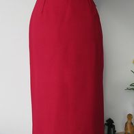 Bleistift Rock Gr. 38 Wollrock Busines Skirt midi Schlitz seitlich rot eng lang maxi