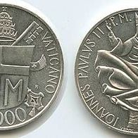 Vatikan Silber 1000 Lire 1985 JOH. PAUL II. (1979-2005) Päpstl. Segnung