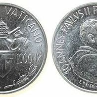 Vatikan Silber 1000 Lire 1982 JOH. PAUL II. (1979-2005) Päpstl. WAPPEN