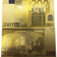 200 Euro Schein - 24k vergoldet - Sammlerstück -al-