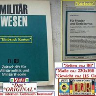 DDR * Militaria * NVA-Magazin * Militär-Wesen Nr. 11-1989*