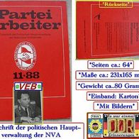 DDR * Militaria * NVA-Magazin * Parteiarbeiter der NVA Nr. 11-1988*