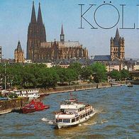 alte AK Köln Rhein, Rheinschiffahrt, Heumarkt, Dom, Groß-St.-Martin