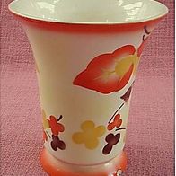 Keramik Vase - mit Blumen bemalt - ca.15 cm Länge - aus den 1950er Jahren