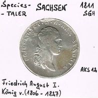 Sachsen Taler 1811 S.G.H.. Friedrich August I. (1806-1827) vz