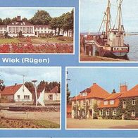 alte AK Wiek Rügen 1982, Oberschule Friedensplatz Hafen, Boote