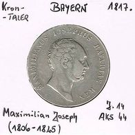 Bayern Kronentaler 1817 König Maximilian I. Joseph (1806-1825)