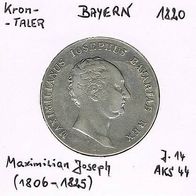 Bayern Silber Kronentaler 1820 König Maximilian I. Joseph (1806-1825)