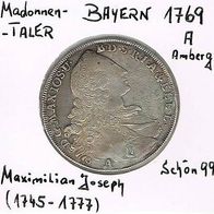 Bayern Konventionstaler 1769 A König Maximilian III. Joseph (1745-1777) Madonna