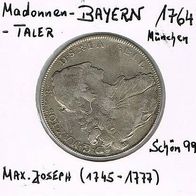 Bayern Konventionstaler 1764 König Maximilian III. Joseph (1745-1777) Madonna