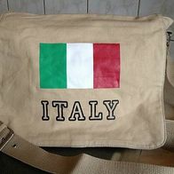 Tolle Schultertasche / Shopper Tasche in Beige mit Italien Flagge * NEU & OVP*