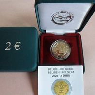 Belgien 2008 2 Euro Sondermünze in PP Menschenrechte