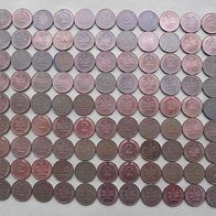 117 Zwei - Pfennig - Stücke 2 Pfennig aus Umlauf einige Jahrgänge doppelt