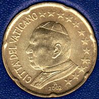 20 Cent Vatikan 2002 Euro-Kursmünze mit Papst Johannes Paul II