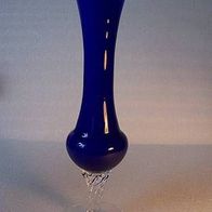 Blaue Überfangglas - Fußvase