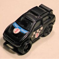 Ü-Ei Auto 1993 Rallye Racer - Geländewagen mit 5 Aufklebern - schwarz - Text