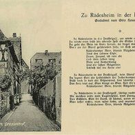 alte AK Rüdesheim 1934 Drosselgasse Gasthaus Drosselhof mit Gedicht Hausmann