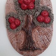 Wandbild aus Keramik Baum mit Äpfeln, Apfelbaum