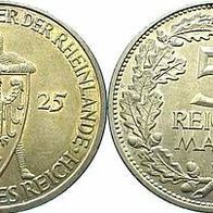Dt. Reich Silber 5 Reichsmark 1925F, Rheinlande Jahrtausendfeier