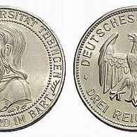 Dt. Reich Silber 3 Reichsmark 1927F, 450 Jahre Universität Tübingen