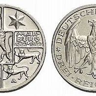 Dt. Reich Silber 3 Reichsmark 1927A, Philipps Universität Marburg (1527-1927)