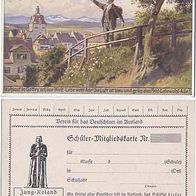 Paul Hey Volksliederkarte Wohlauf in Gottes schöne Welt.. um 1915, ohne Stempel,