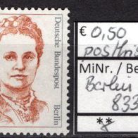 Berlin 1989 Freimarken: Frauen der deutschen Geschichte (VII) MiNr. 833 postfrisch