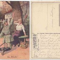 Feldpost Humor 1917 Nr. 9 Die Attacke Künstler- Postkartenreihe