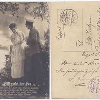 Feldpost Fotokarte 1916 Nr.584/ 1 Still ruht der See. Die Vöglein schlafen