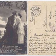 Feldpost Fotokarte 1916 Nr.584/ 5 Still ruht der See. Durch das Gezweige der heilige