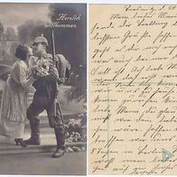 Feldpost Fotokarte 1916 Nr.8370/ 1 Herzlich Willkommen