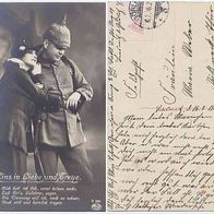 Feldpost Fotokarte 1916 Nr. K 292 Eins in Liebe und Treue, Dich hab ich lieb