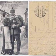 Feldpost Lichtdruck 1915 Kriegers Abschied Das Vaterland ruft Euch zu Pflicht