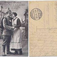 Feldpost Lichtdruck 1915 Kriegers Abschied Ein zärlich Wort ein Druck der Hand