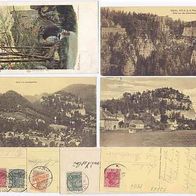 Oybin 1901-1920 Lot von 4 historischen Karten darunter 1 Litho