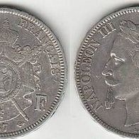 Frankreich Silber 5 Francs 1867BB Napoleon III.