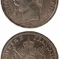 Frankreich Silber 5 Francs 1867A Napoleon III.