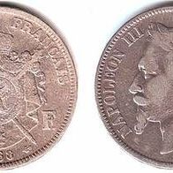 Frankreich Silber 5 Francs 1868A Napoleon III.