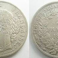 Frankreich Silber 5 Francs 1850A belorbeerte CERES n.l.