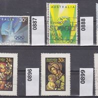 Australien Mi. Nr. 885 + 887 + 888 + 895 + 896 + 899 o <